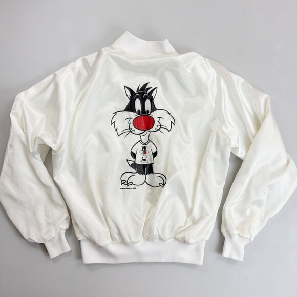 Warner Bros. Jackets & Blazers - LOONEY TUNES Vintage Satin Bomber Jacket XL 1986 Sylvester Magic Mountain Park
